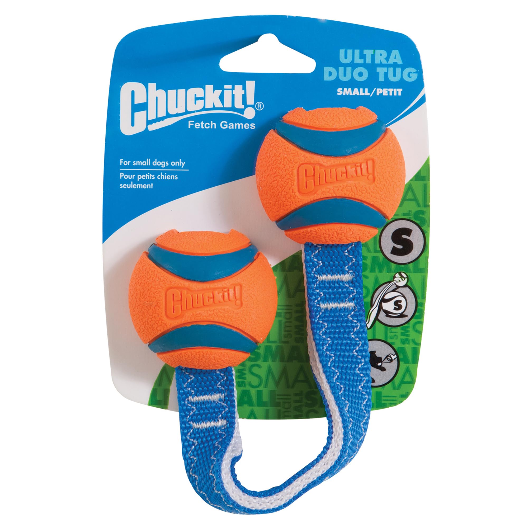 Chuckit! Ultra Duo Tug, frente del juguete doble ideal para juegos de tira en casa.