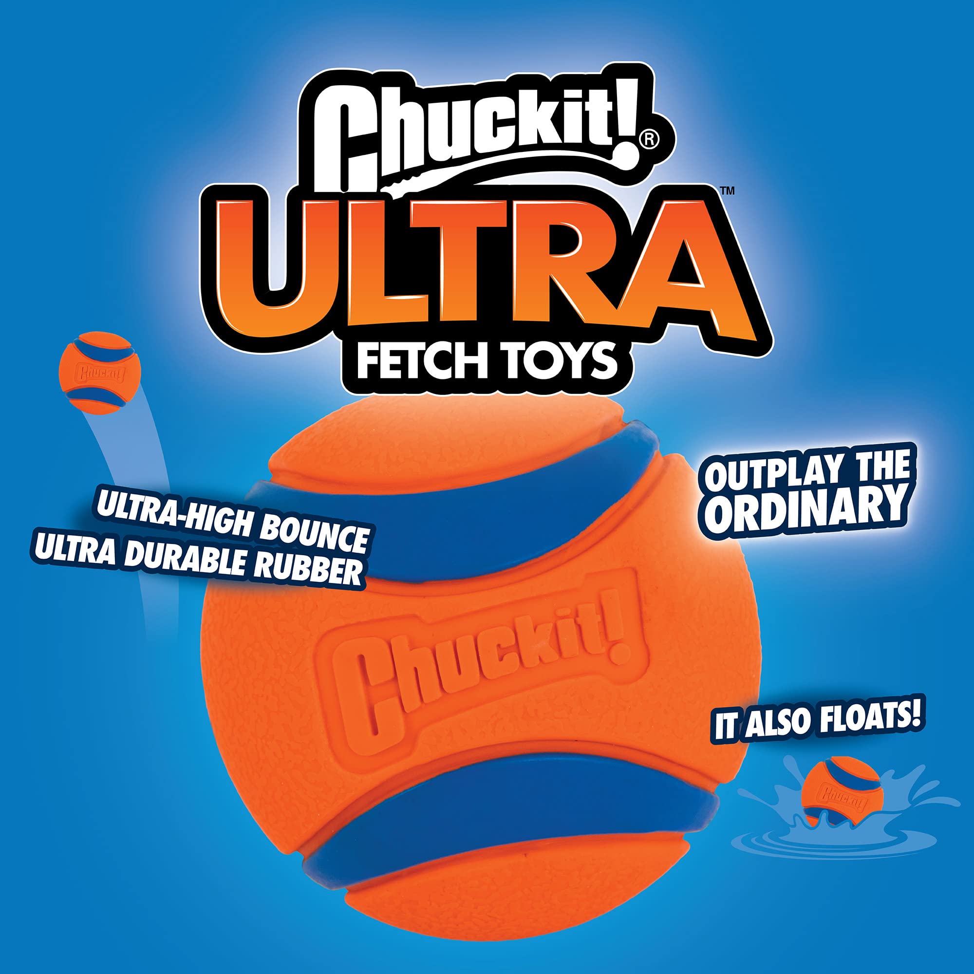 Chuckit! Pelota Ultra flotante para juego en agua sin perderla de vista.