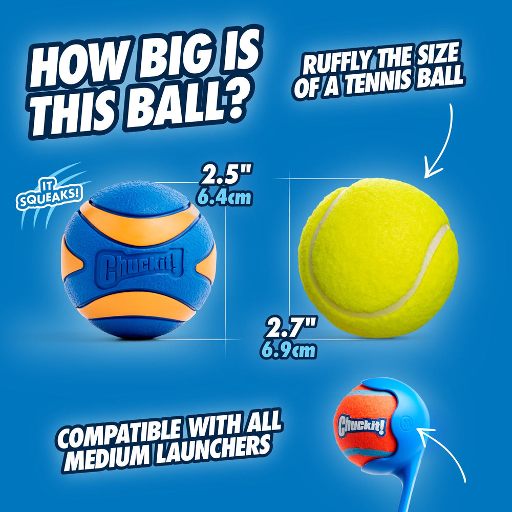Chuckit Ultra Squeaker, pelota flotante para juegos acuáticos con chirriador.