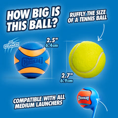 Chuckit Ultra Squeaker, pelota flotante para juegos acuáticos con chirriador.