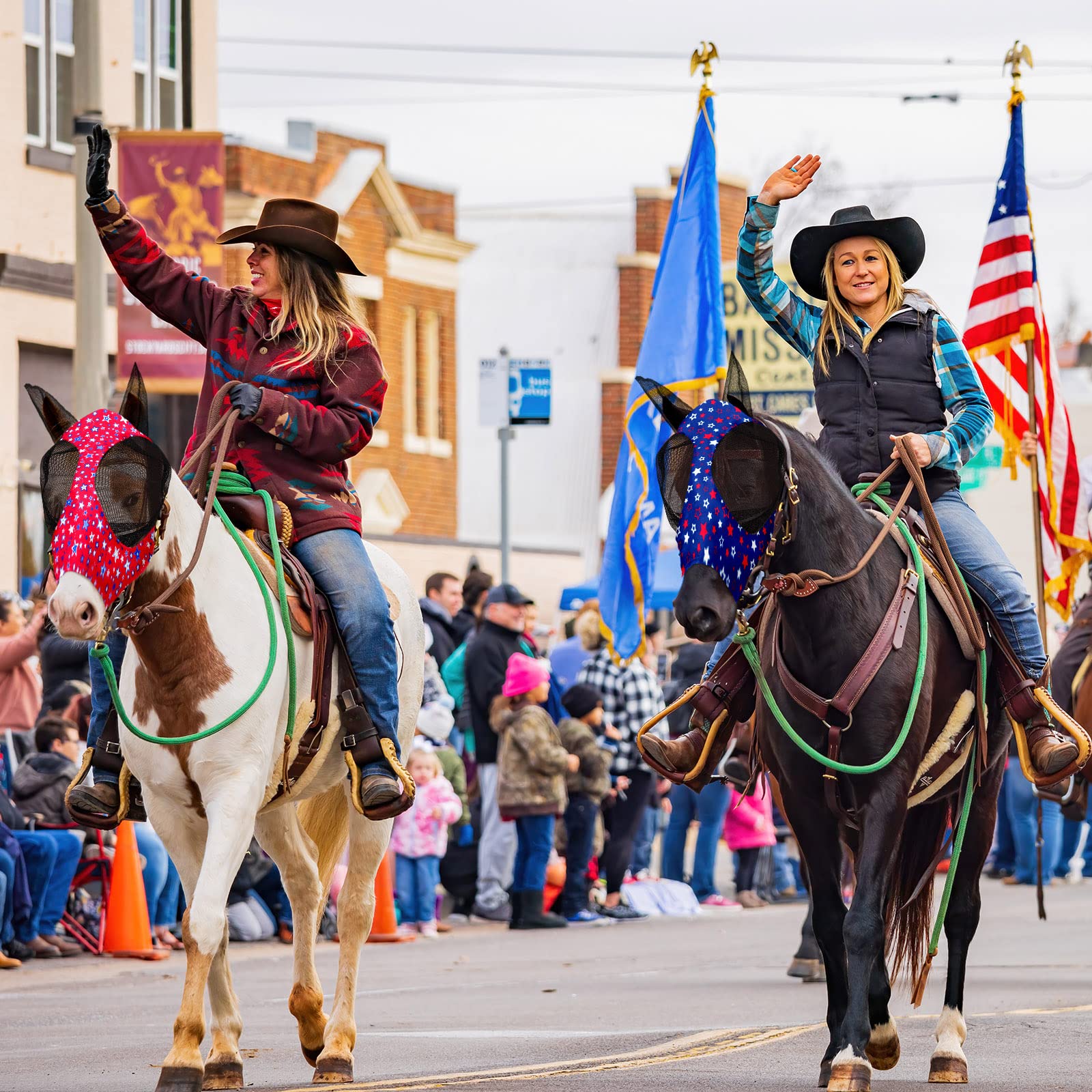 Chunful patrones atractivos con bandera americana para caballos