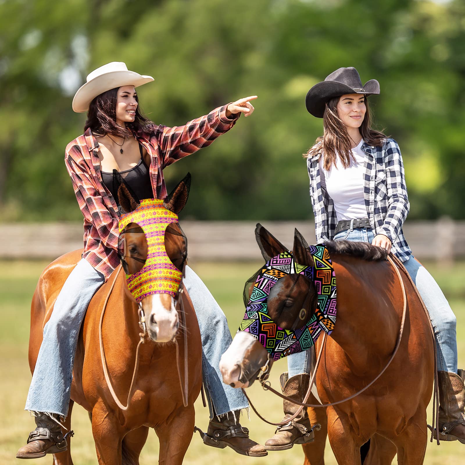 Chunful juego de 6 máscaras moscas para caballos, variedad de estilos.