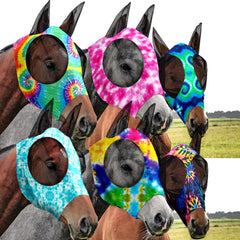 Chunful máscara para caballo con orejas en estampado multicolor protege ojos y orejas.
