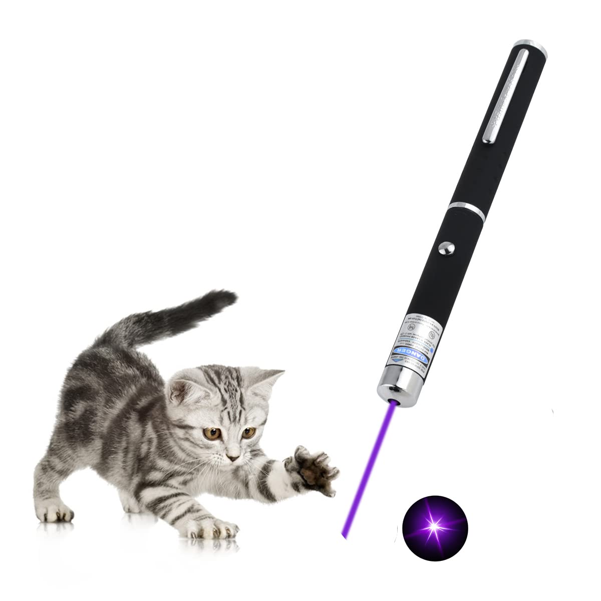 CHUQIANTONG puntero láser para gatos con cuerpo metálico resistente para juego