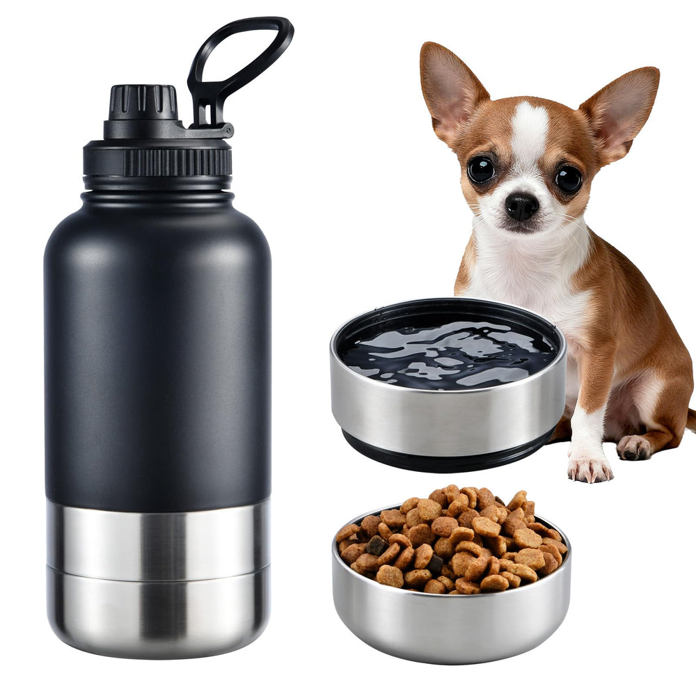 Cibaabo botella de agua para perros con cuenco de 32 onzas y uso en paseos prolongados