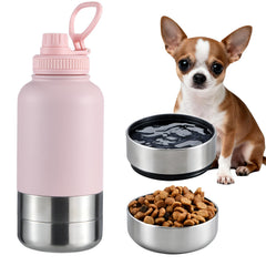Botella Cibaabo con doble cuenco para hidratar a tu perro durante paseos.