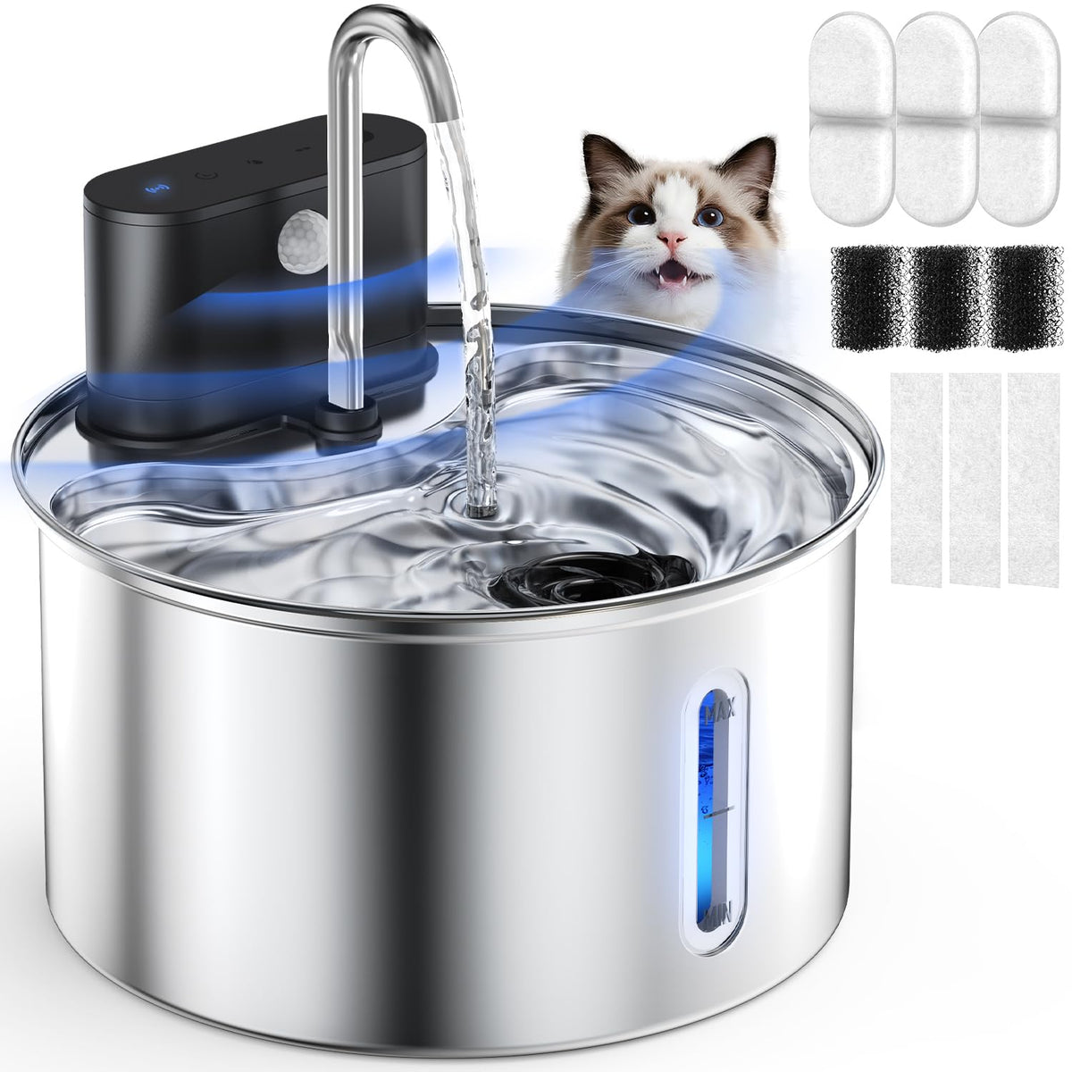 Cityflee fuente agua gatos inalámbrica: ideal para colocar cerca de las zonas favoritas