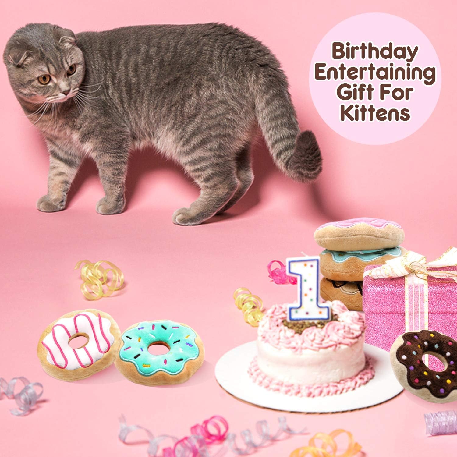 Decoración suave y amigable para el hogar con donas de gato CiyvoLyeen