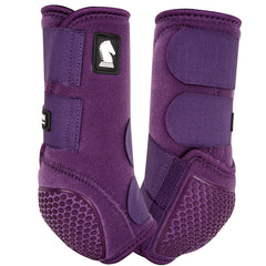 Classic Equine Flexion: bota frontal morada para protección y rendimiento en competencias de velocidad