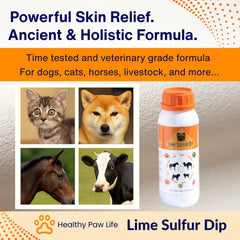 Classic's Lime Sulfur Dip: dilución para uso seguro en clínicas y hogares.