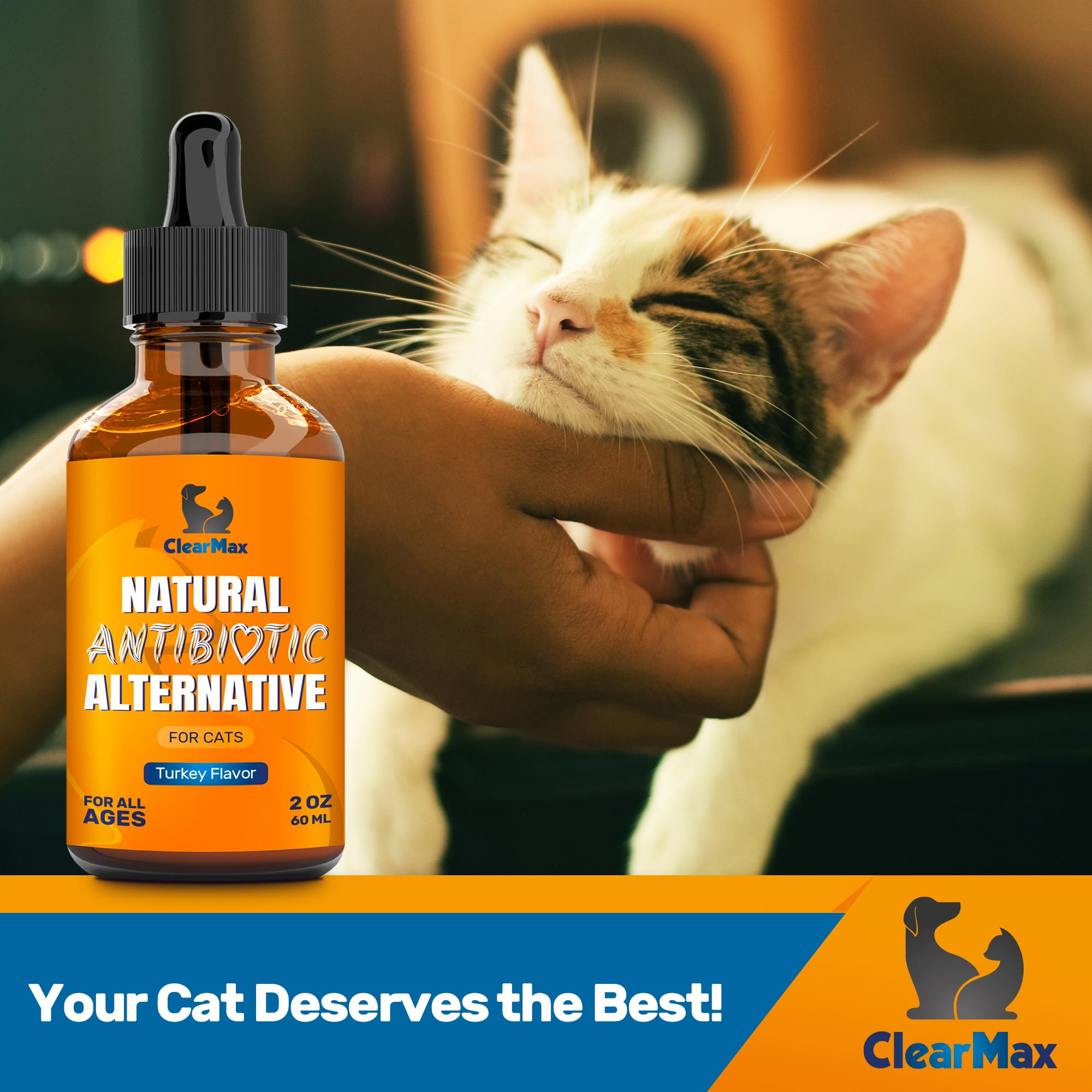 Clear Max antibióticos para gatos, promueve bienestar diario.