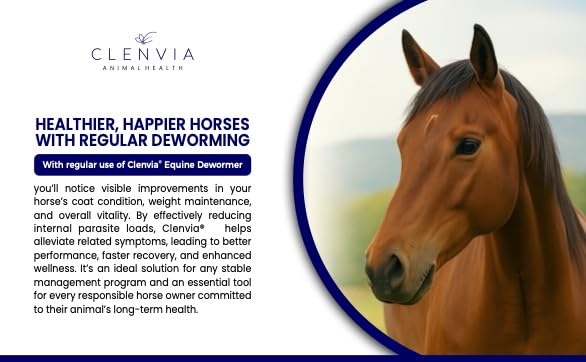 Acción rápida de CLENVIA pasta desparasitante en caballos.