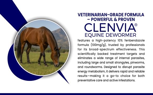 Dosis precisa con CLENVIA pasta desparasitante para cada caballo.