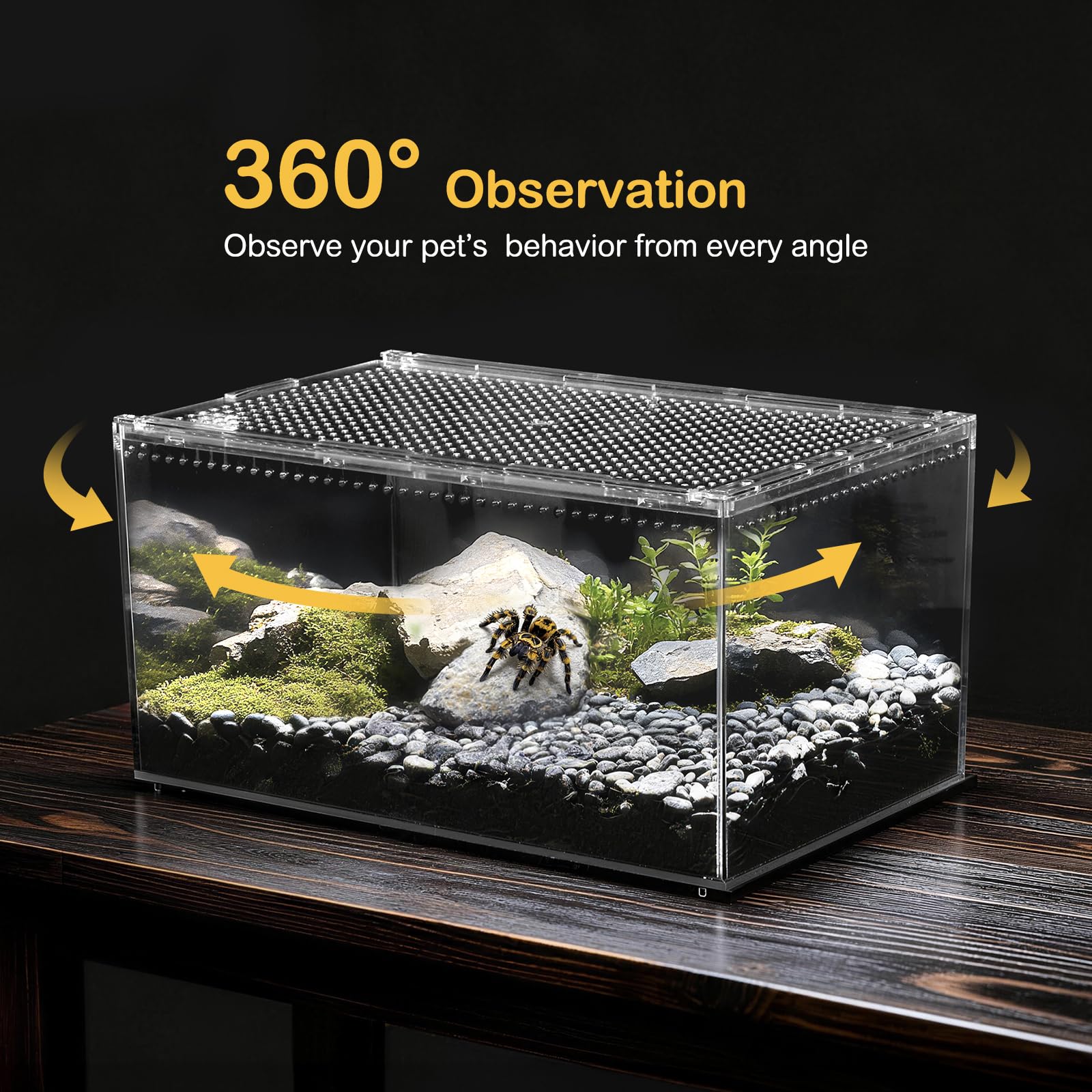 Clioran Terrario Reptil: material PC templado resistente a golpes y desgaste