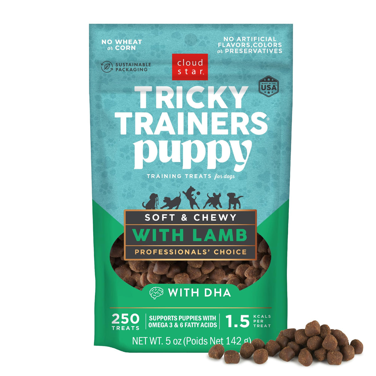 Cloud Star Tricky Trainers para cachorro: bocadillos de cordero mini para entrenamiento