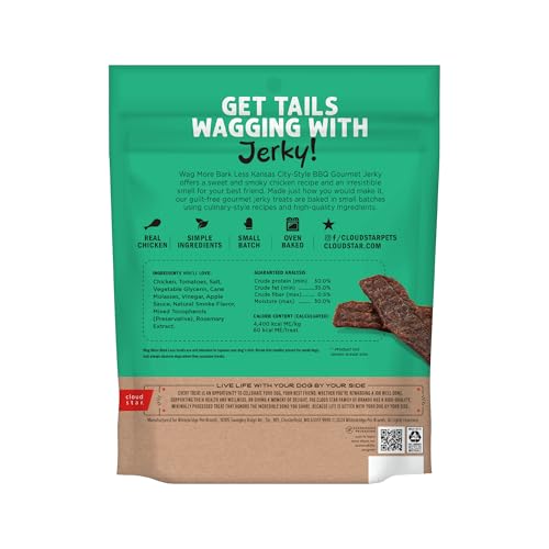 Cloud Star Wag More Bark Less: aroma ahumado de pollo, ideal como premio.