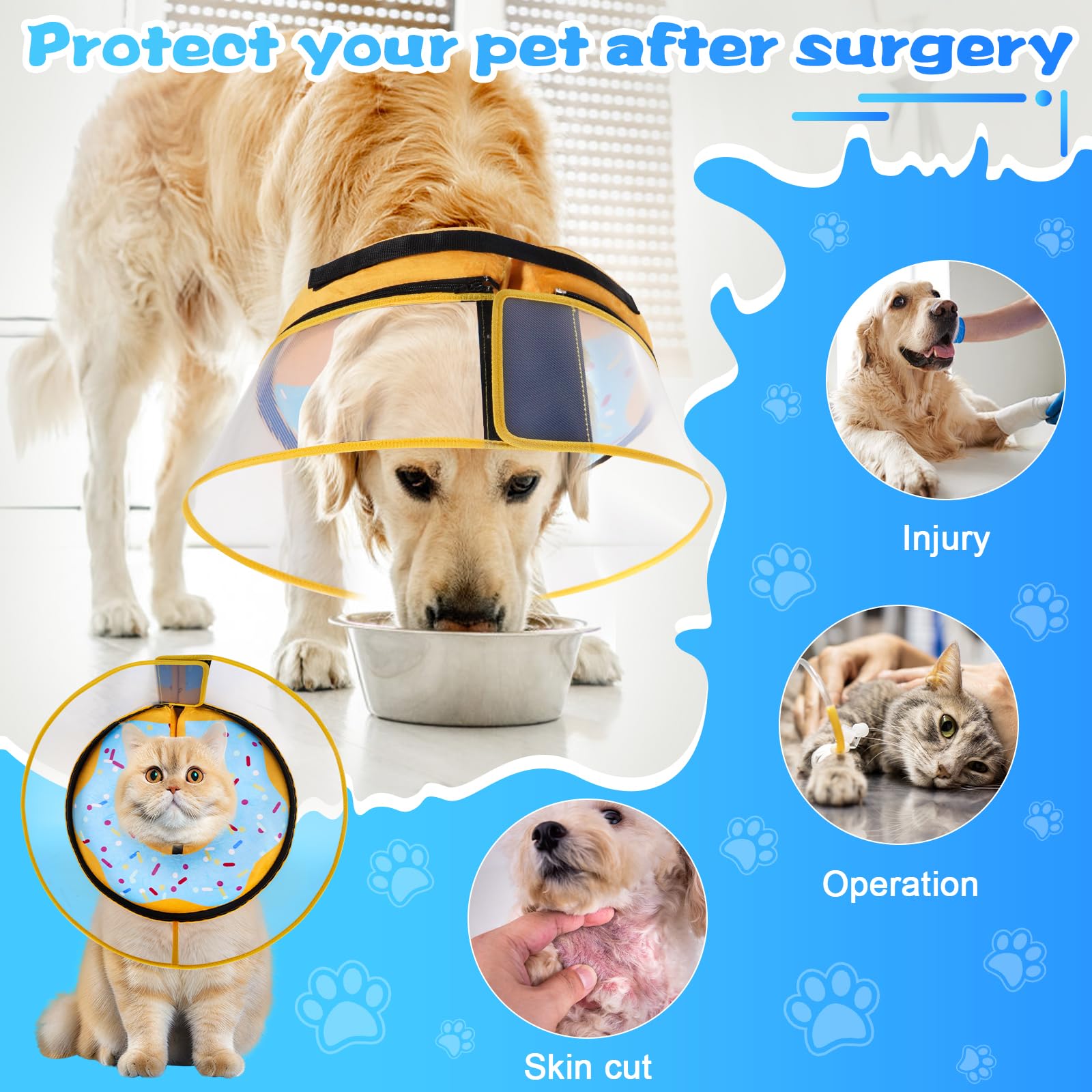 CNEO diseño en forma de rosquilla, estilo adorable para la recuperación de la mascota.