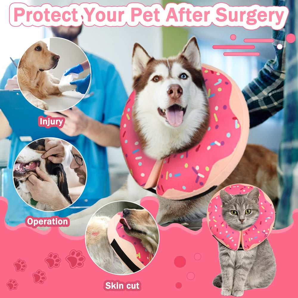 Cneo collar inflable donut para uso diario, evita lamer heridas.