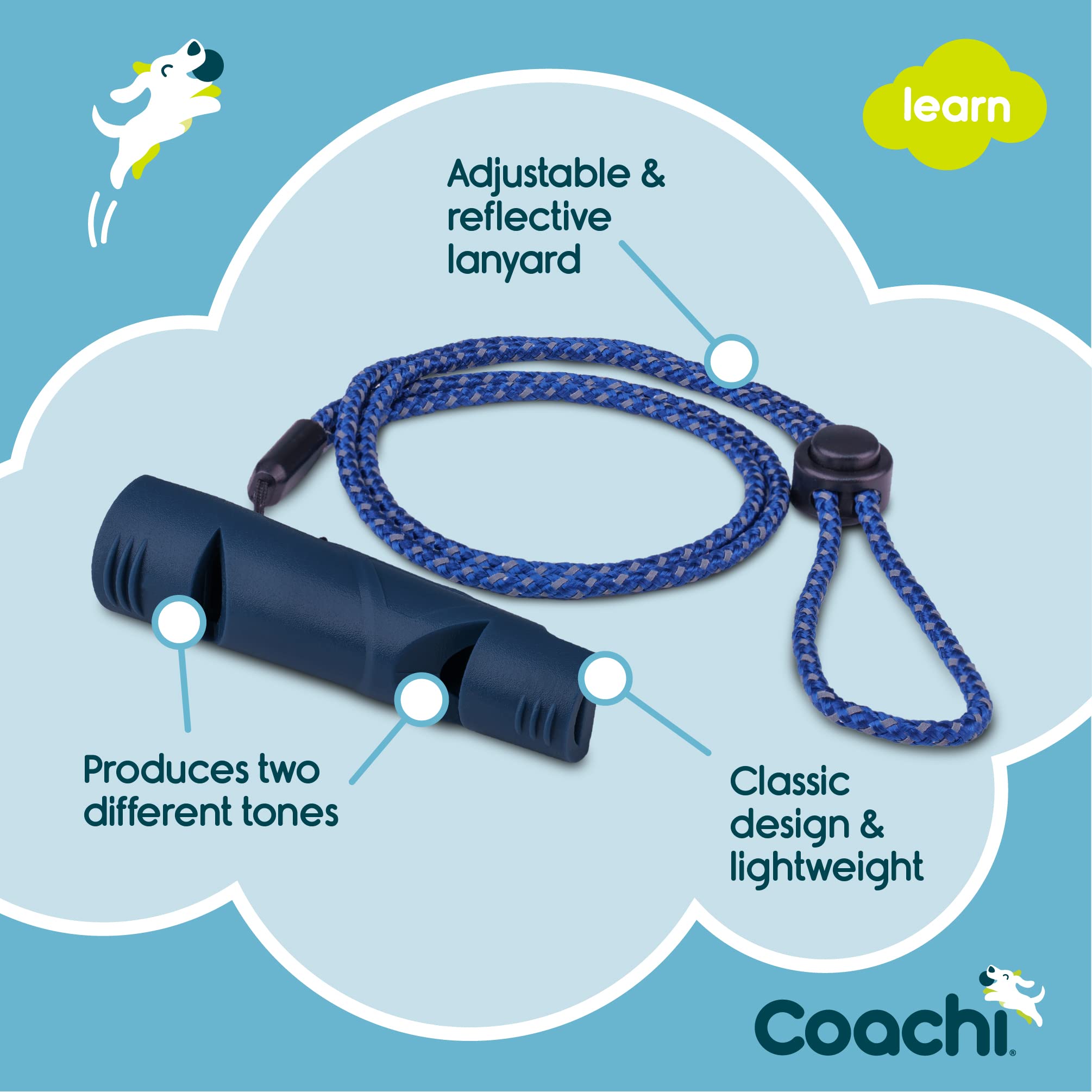 Coachi cordón reflectante ajustable para mayor visibilidad.