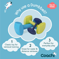 Coachi mancuerna de entrenamiento para perros grandes, facilita la localización y recuperación.