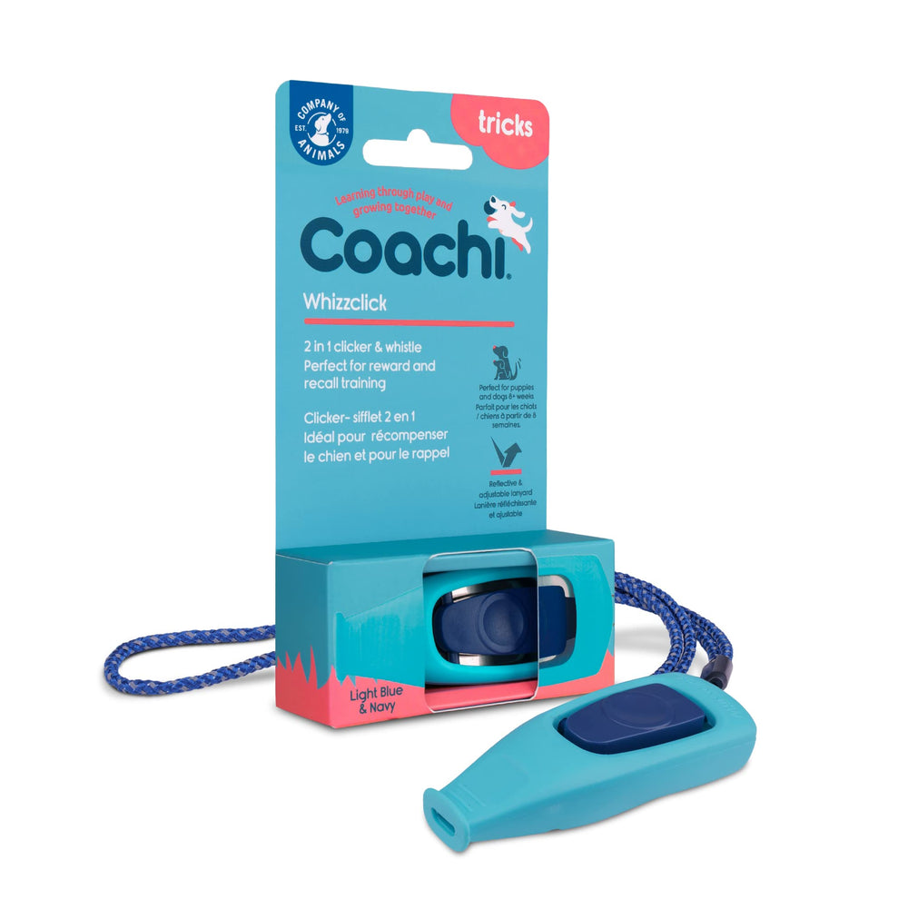 Coachi Whizzclick: silbato y clicador combinados para entrenamiento eficiente.