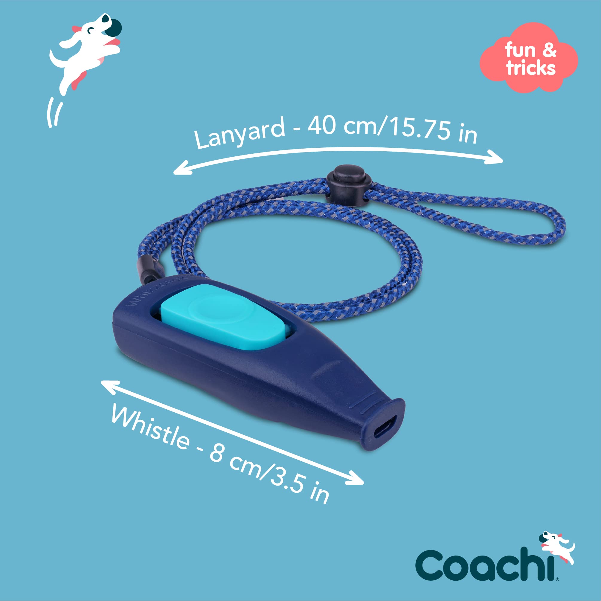 Coachi Whizzclick tono unico de silbato para comandos consistentes.