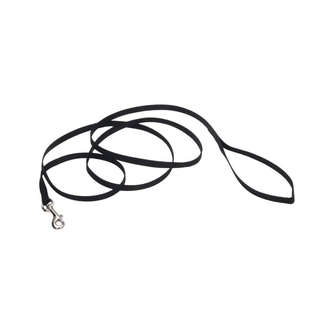 Correa Coastal Pet negra de un solo hilo, duradera para paseos diarios