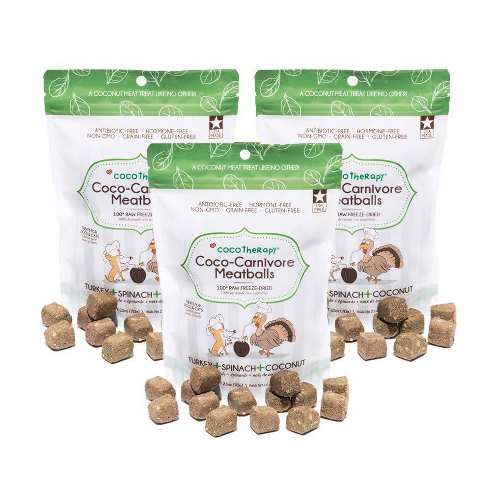 CocoTherapy, bolsas de pavo con espinaca, snack sabroso para perros