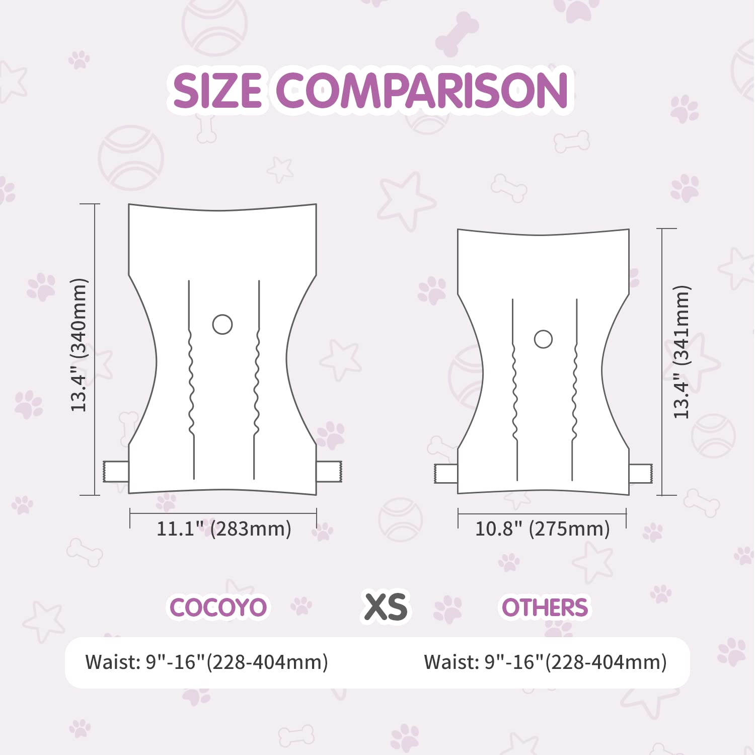 COCOYO pañales para perrita XS con ajuste seguro para confort durante paseos.