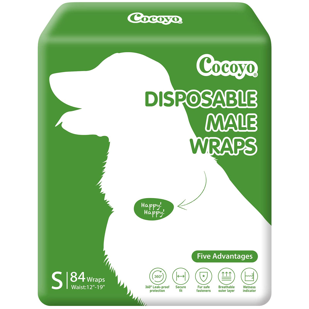COCOYO pañales para perro macho con capa exterior transpirable para mayor comodidad