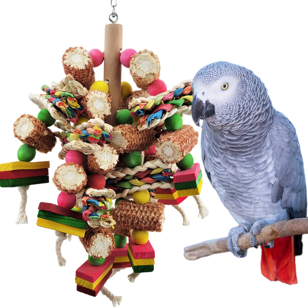 Juguetes Cokliomc para aves con bloques de madera multicolor para estimular el pico