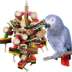 Juguetes Cokliomc para aves con bloques de madera multicolor para estimular el pico