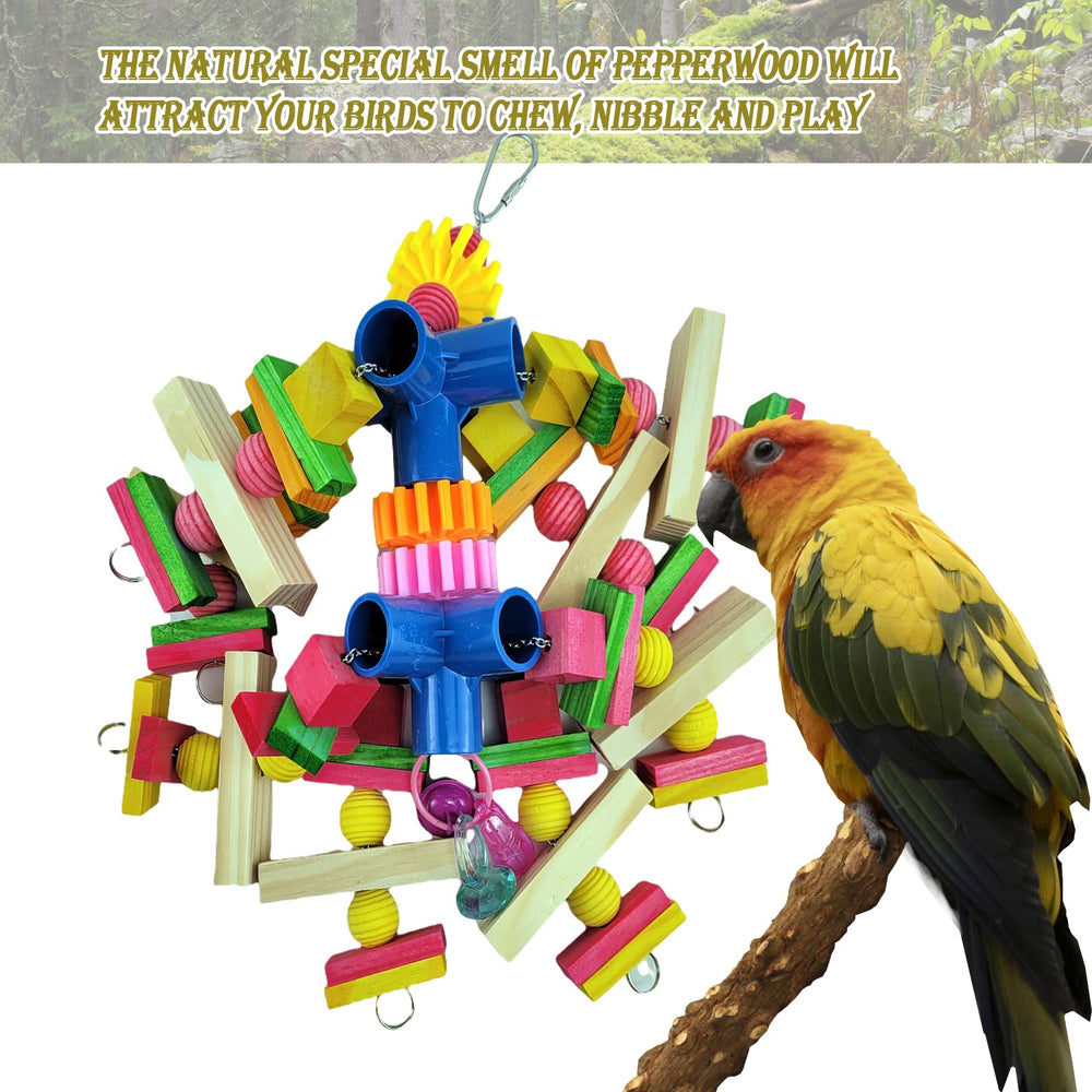 Cokliomc Juguetes para aves con cadena de acero inoxidable para durabilidad y seguridad.