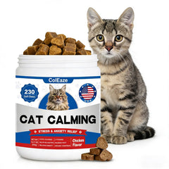 ColEaze Calming Chews para Gatos, envase principal, apoyo a la tranquilidad diaria.