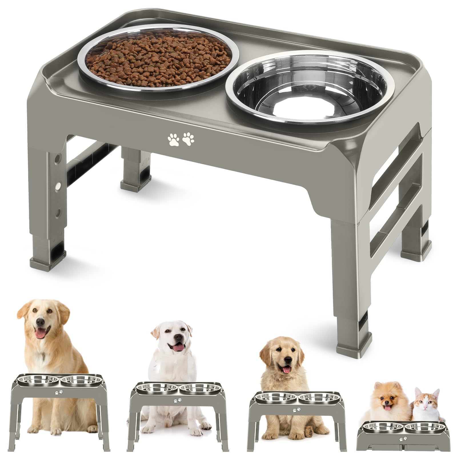 COMESOON soporte elevado para perros con alturas ajustables mejora la ergonomía al comer