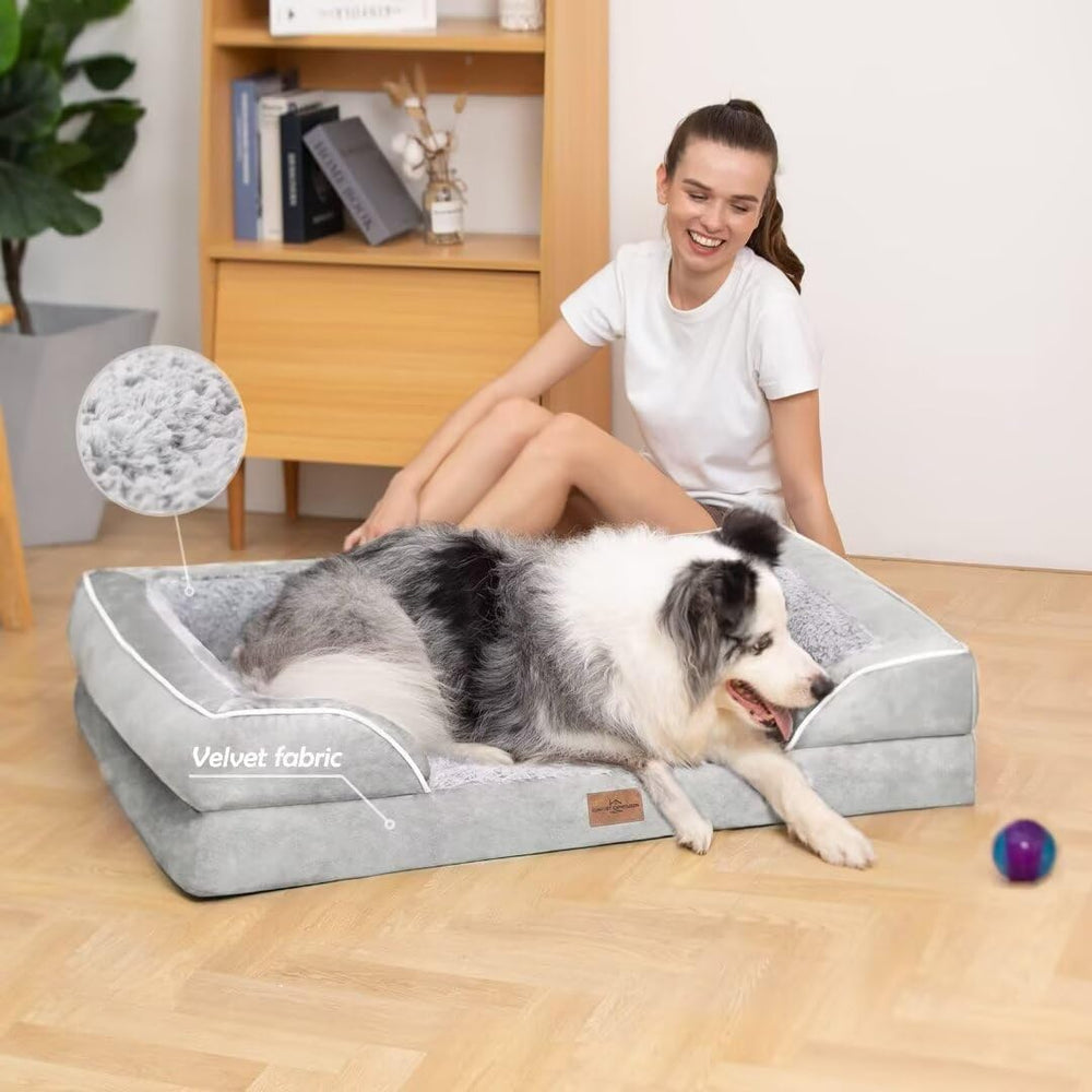 Cama ortopédica Comfort Expression, tacto felpa PV para peludos felices