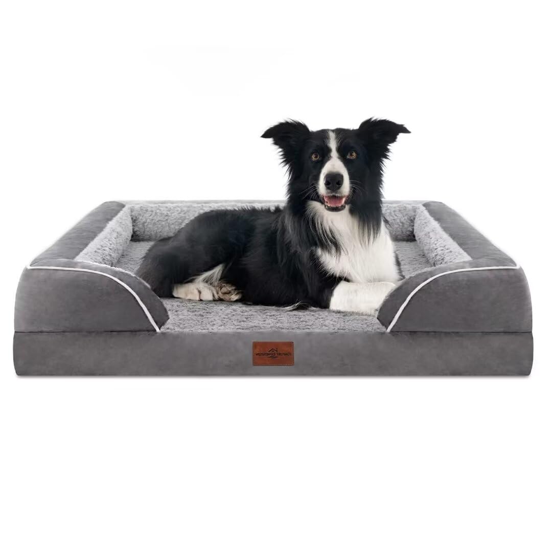 Cama Comfort Expression para perros grandes, vista frontal, soporte para articulaciones.