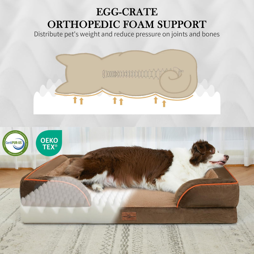 Comfort Expression cama-perro-ortopedica-bolster-3-lados crea nido para cabeza y cuello.