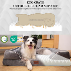 Cama Comfort Expression ortopédica, enfoque en acolchado y fundas desmontables.