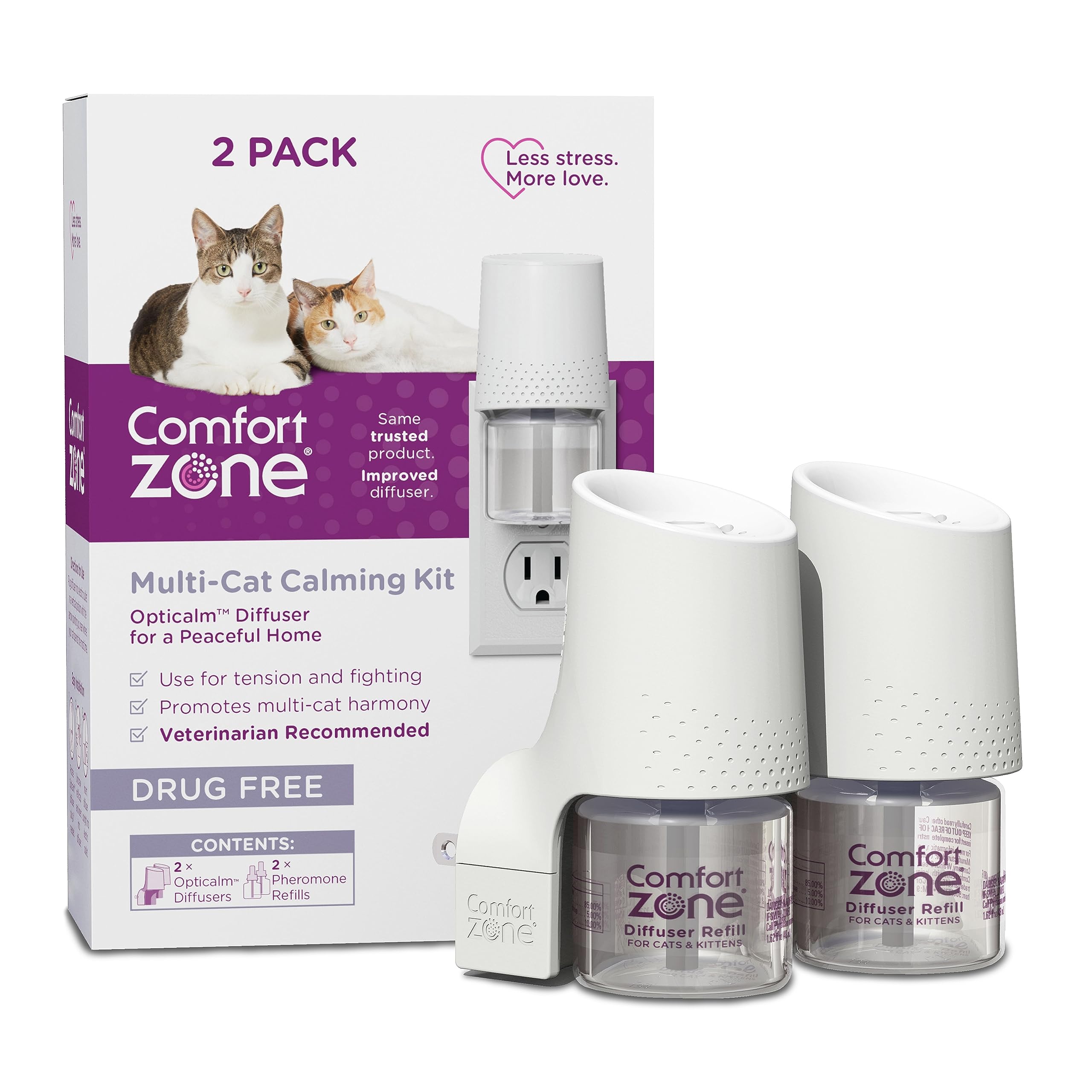 Difusor Comfort Zone Multicat en sala para calmar gatos y reducir conflictos.
