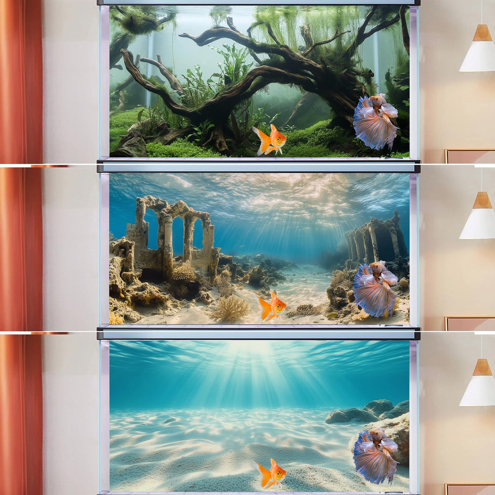 COMSUN fondo acuario detalle hojas, añade profundidad y toque natural