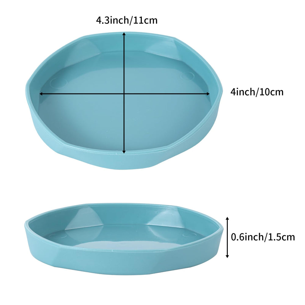 Plato COMSUN con dimensiones 4x4x0.5 pulgadas, encaja en hábitats de reptiles.
