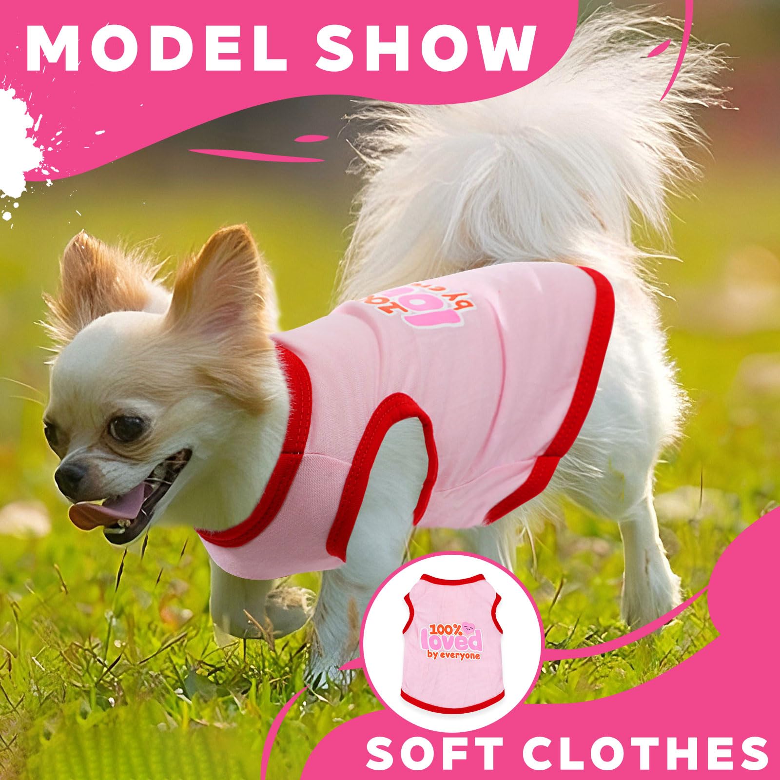 Ropa para perros pequeños rosa suave, ideal para uso diario