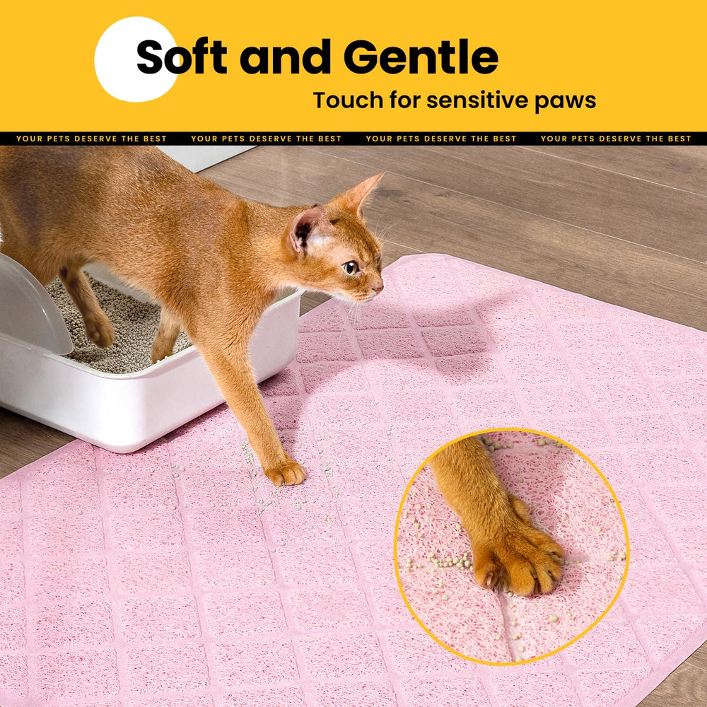 Conlun alfombrilla rosada, dimensiones 35x23, cobertura amplia para gatos grandes.