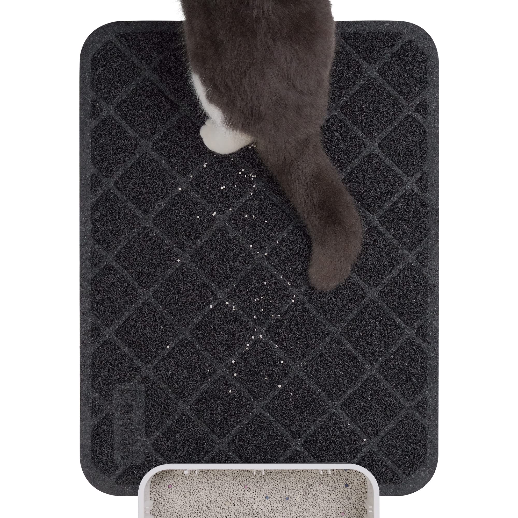 Alfombrilla Conlun captura arena de gatos para evitar salpicaduras.