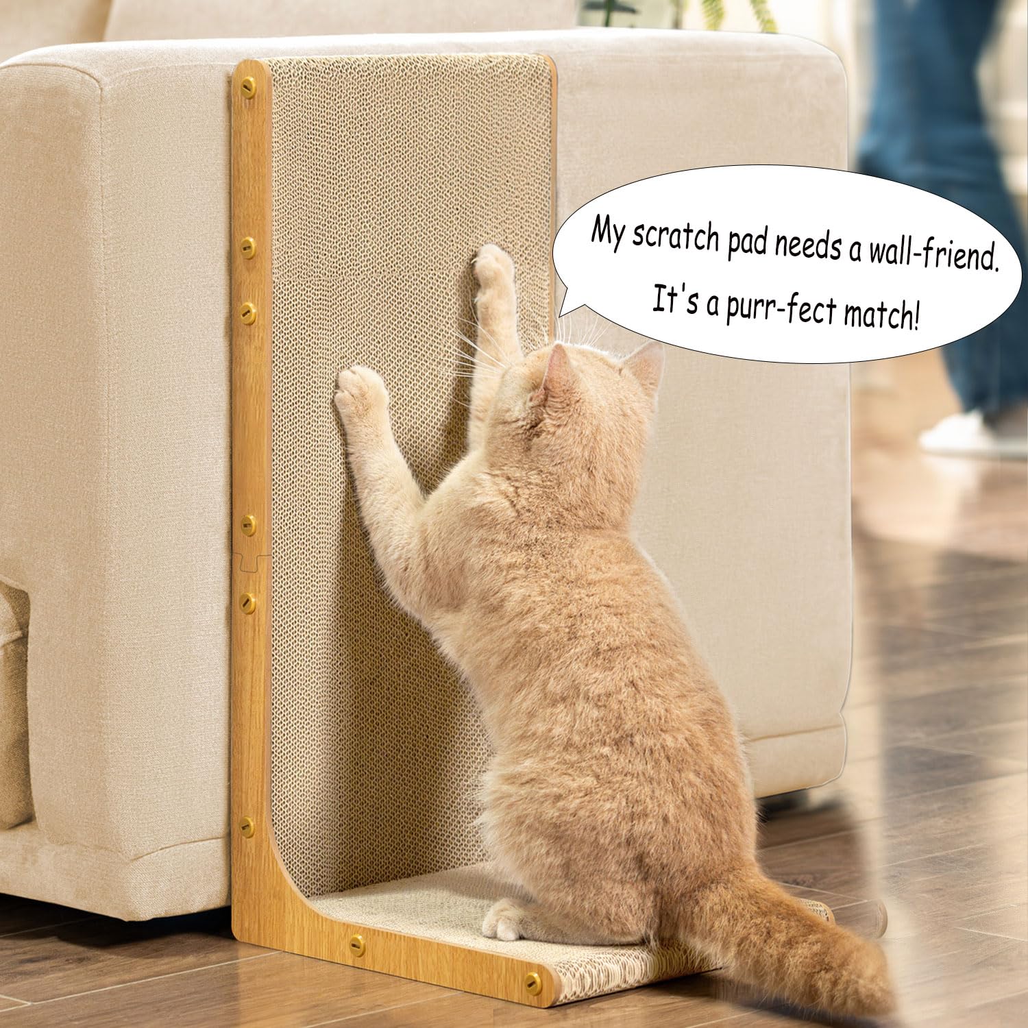 Conlun rascador de cartón, protege muebles y satisface instinto felino