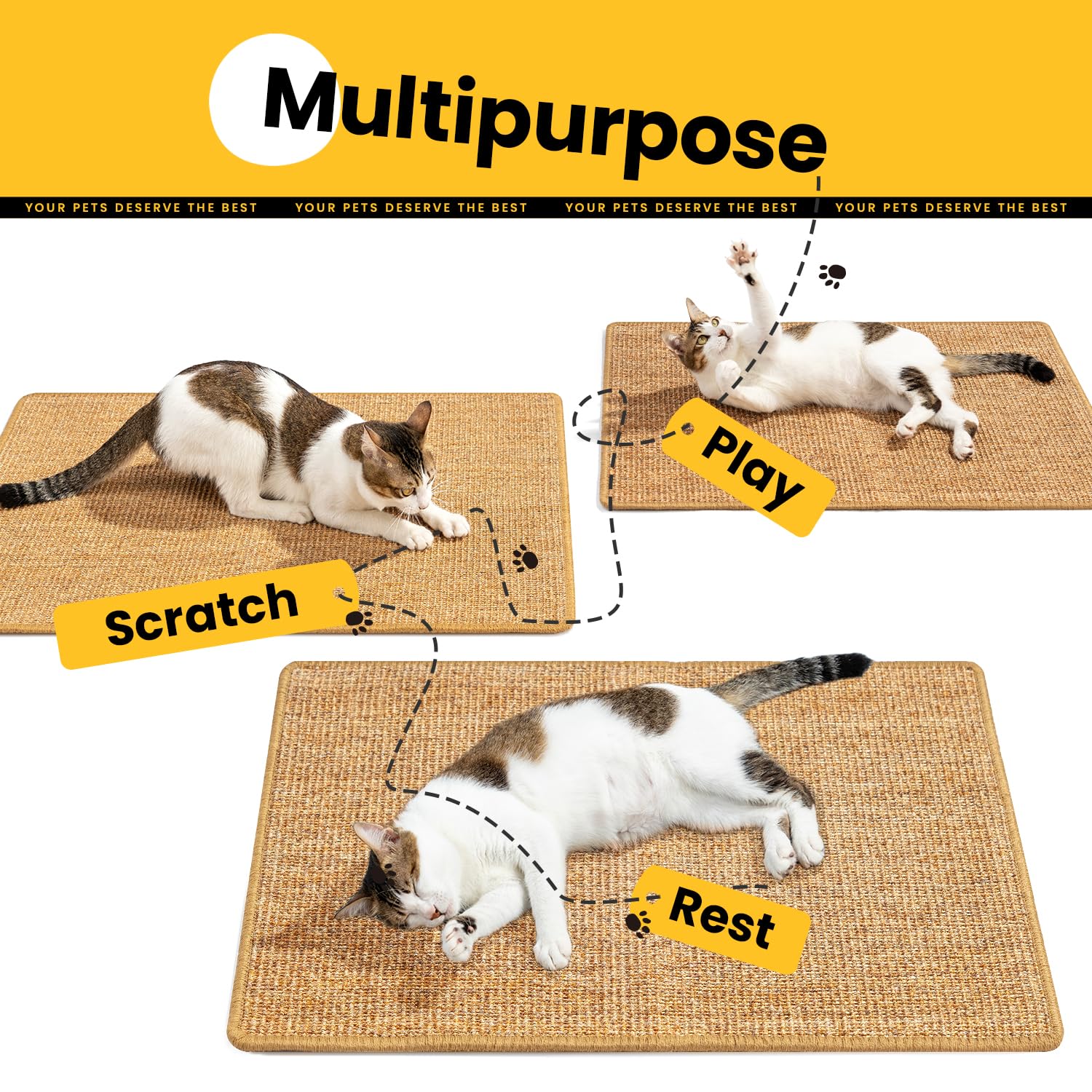 Conlun tapete sisal uso interior protege muebles y suelos.