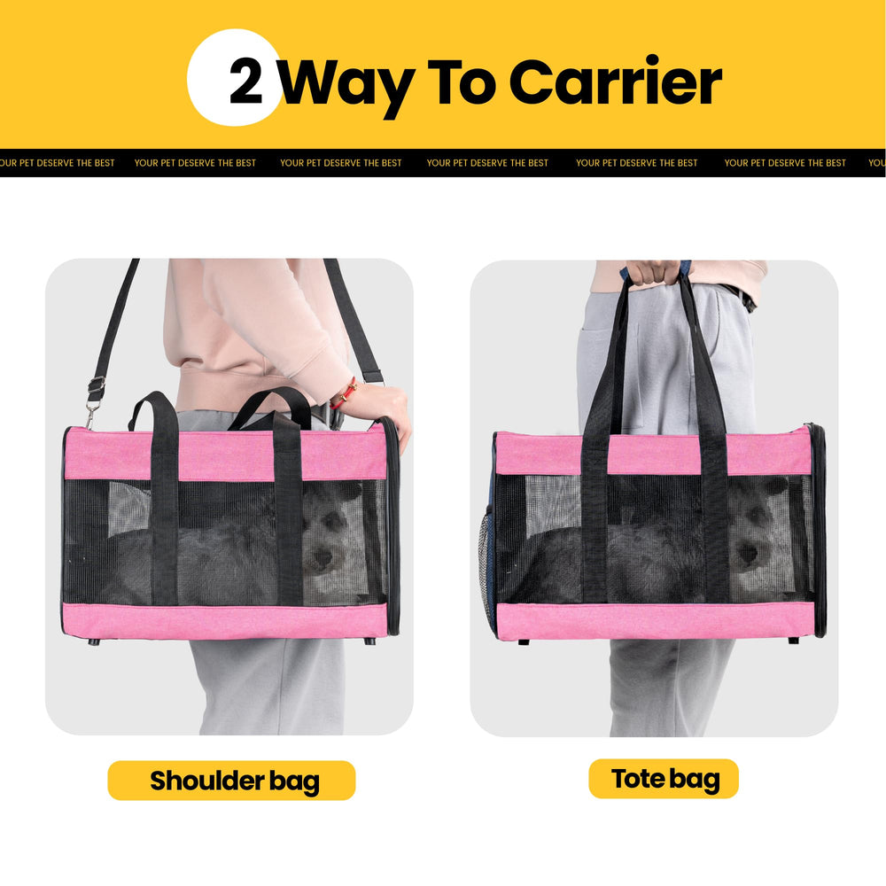Conlun transportín Rosa M, almohadilla removible para comodidad de tu mascota.