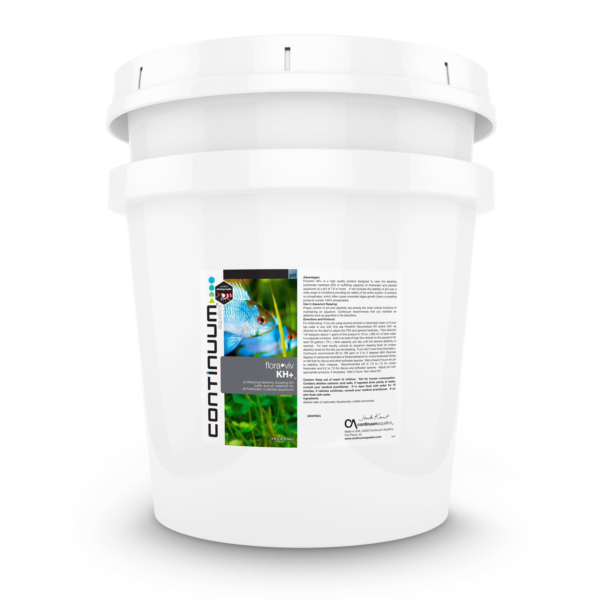 Flora Viv KH+ de Continuum Aquatics, bote de 4000 g para estabilidad de alcalinidad.