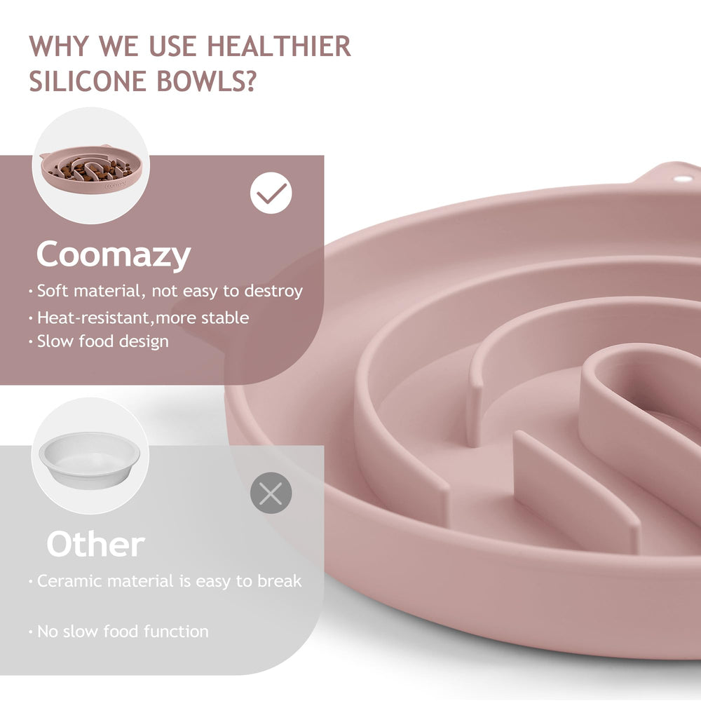 Coomazy tazón de silicona sin BPA, seguro para mordidas y saliva.